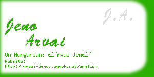 jeno arvai business card